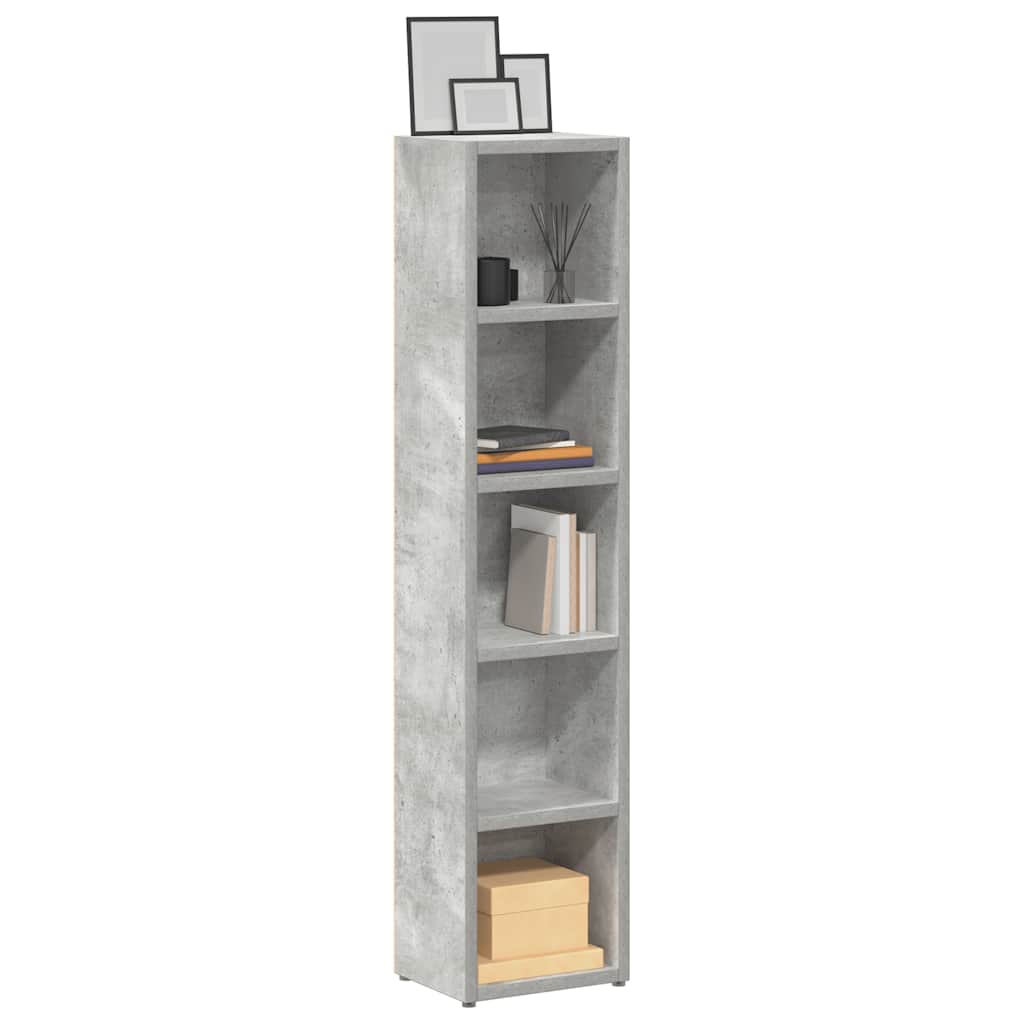 2 db betonszürke forgácslap cd-tartó szekrény 21 x 16 x 93,5 cm