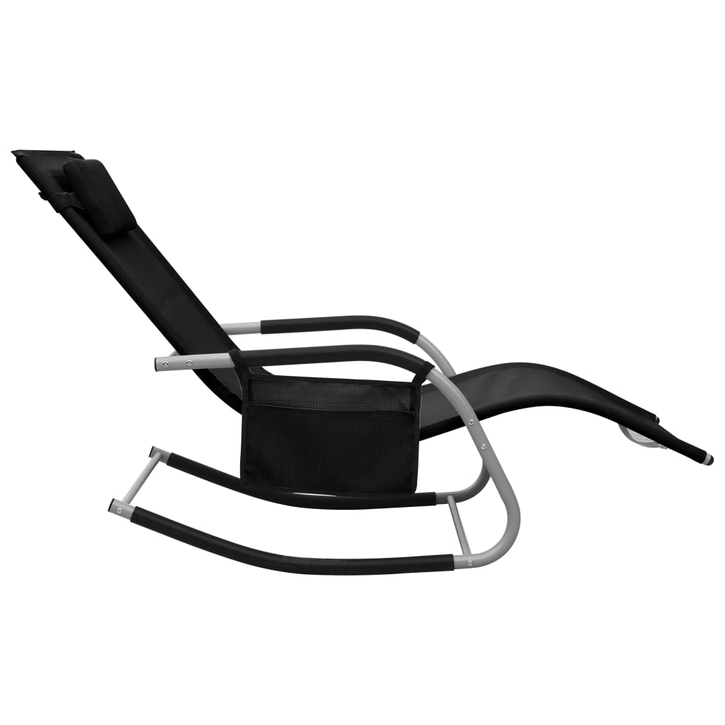 Fekete-szürke textilén napozóágy