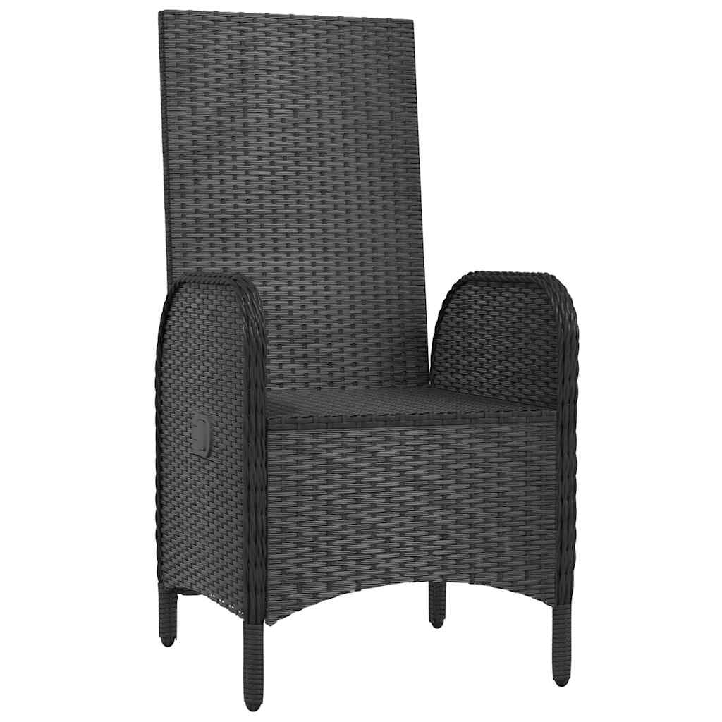 2 db fekete polyrattan kültéri szék