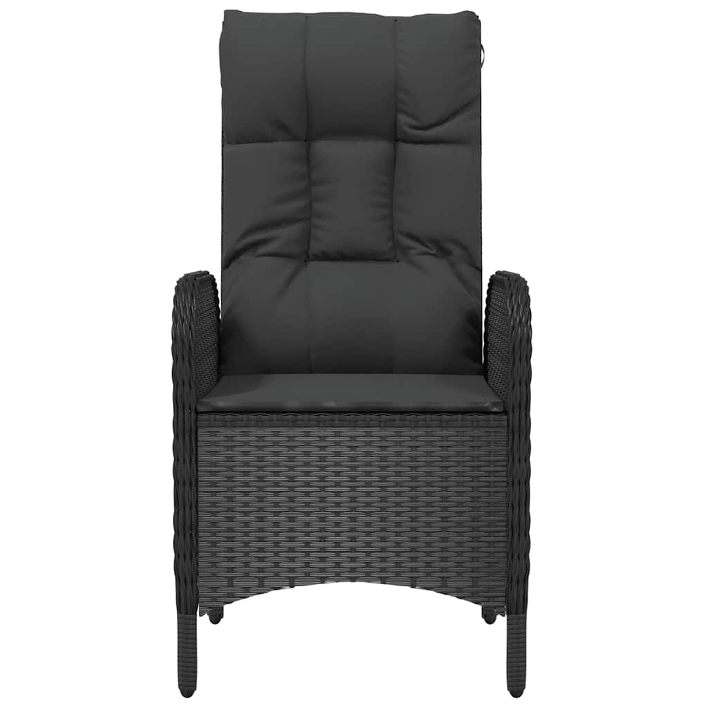 2 db fekete polyrattan kültéri szék