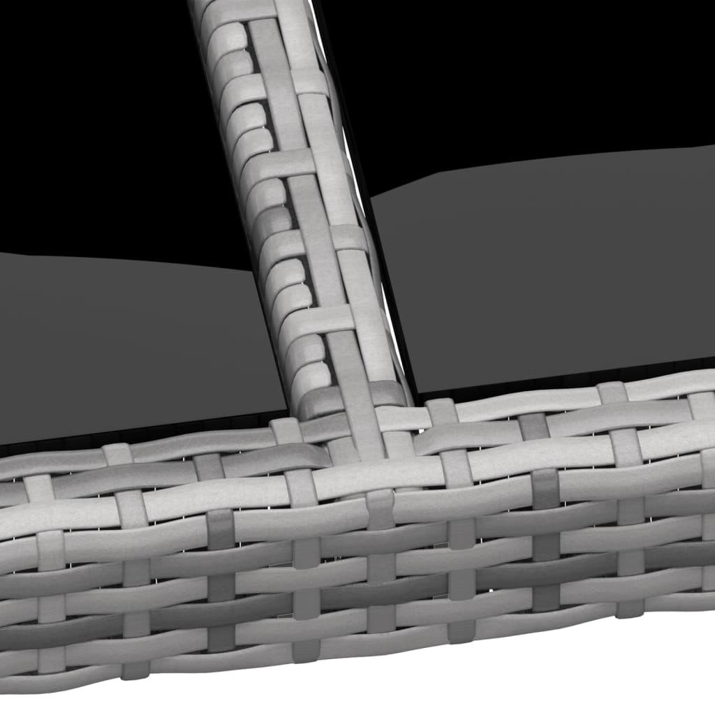 Szürke polyrattan és edzett üveg kerti asztal 200 x 150 x 75 cm