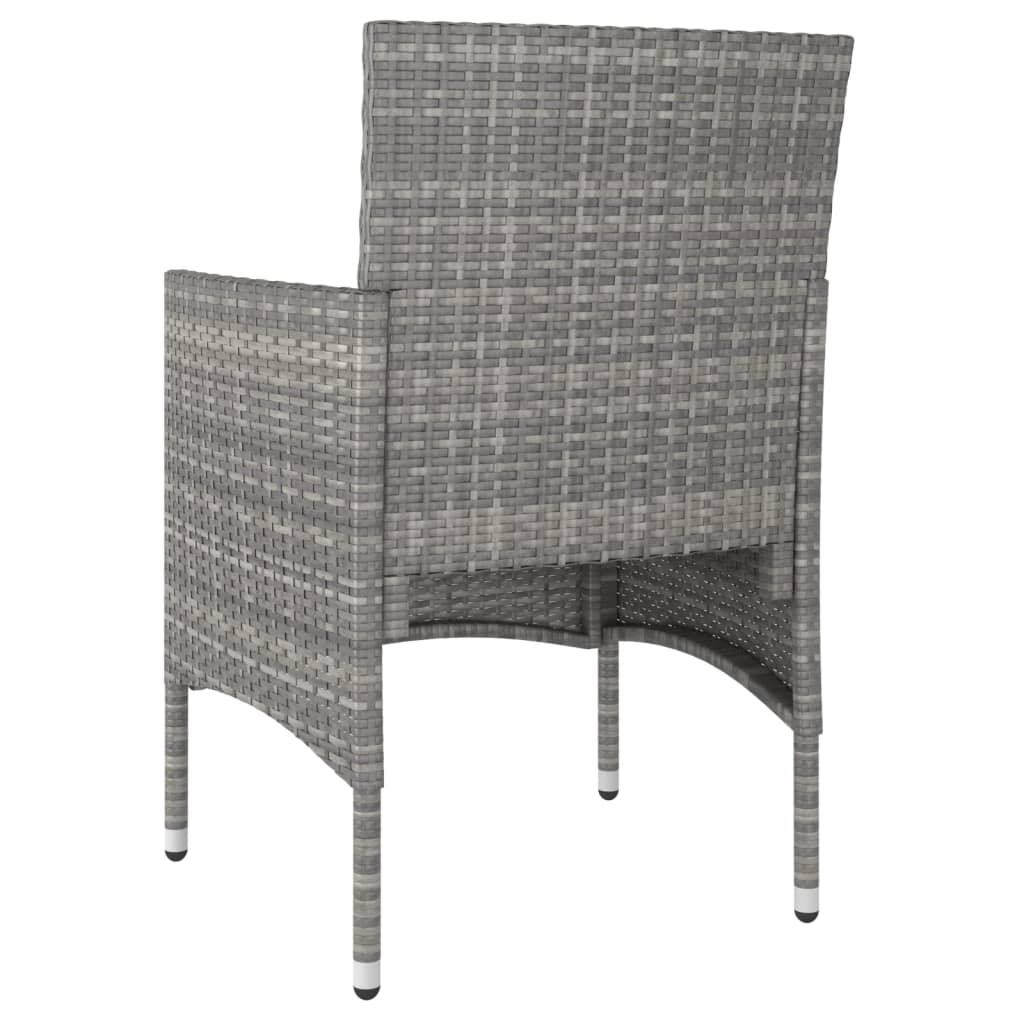 4 részes szürke kerti polyrattan szék- és zsámolyszett