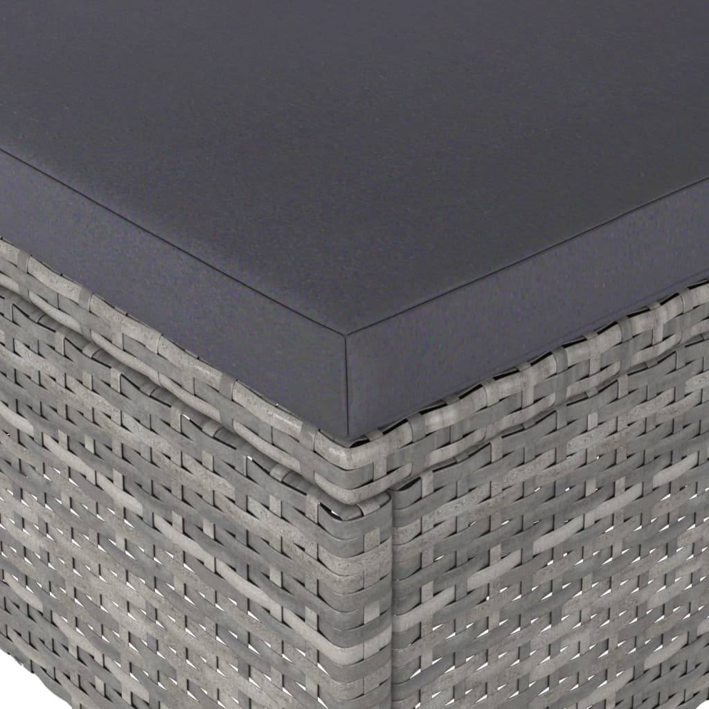 4 részes szürke kerti polyrattan szék- és zsámolyszett