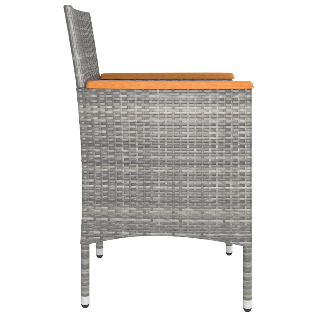 4 részes szürke kerti polyrattan szék- és zsámolyszett