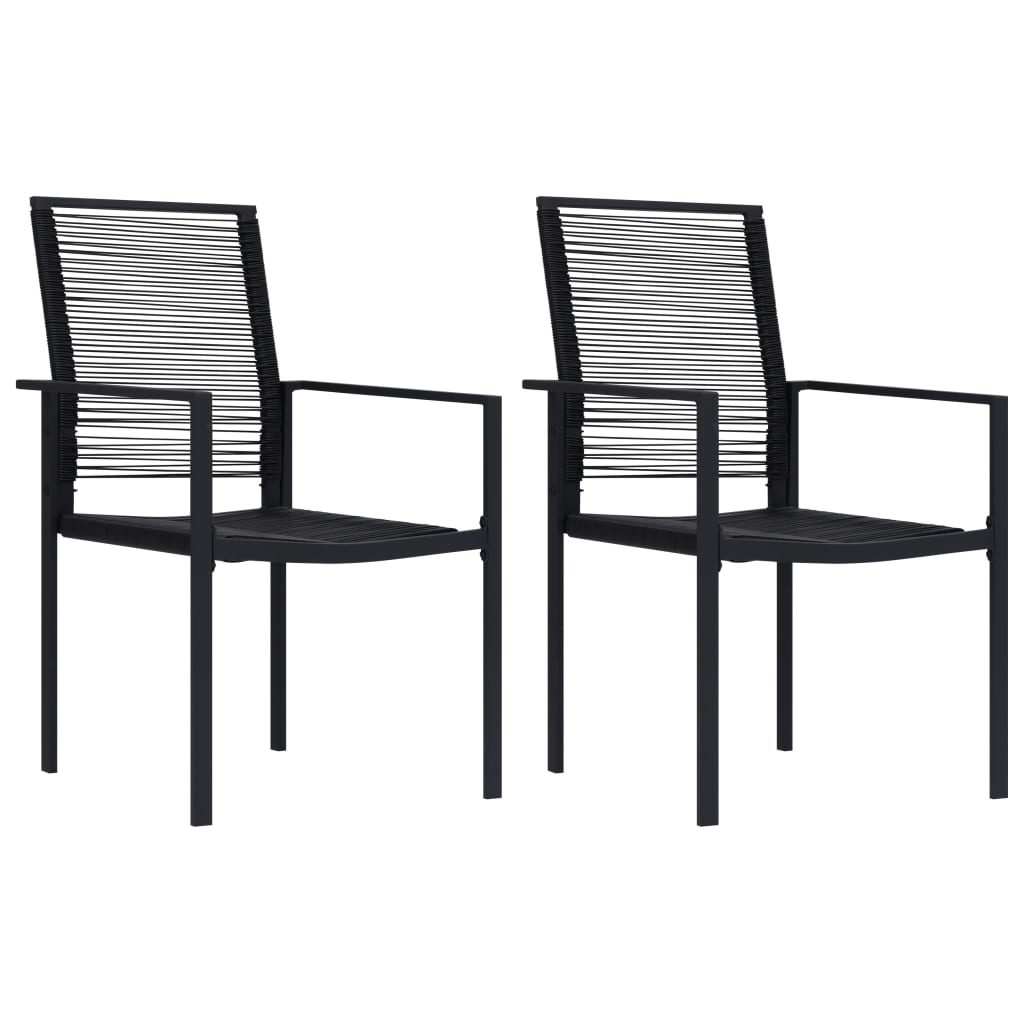 2 db fekete pvc rattan kerti szék