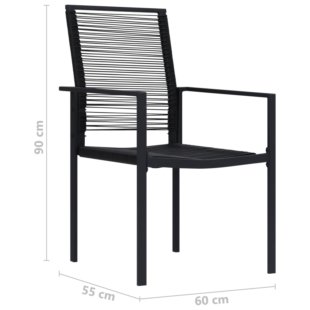 2 db fekete pvc rattan kerti szék