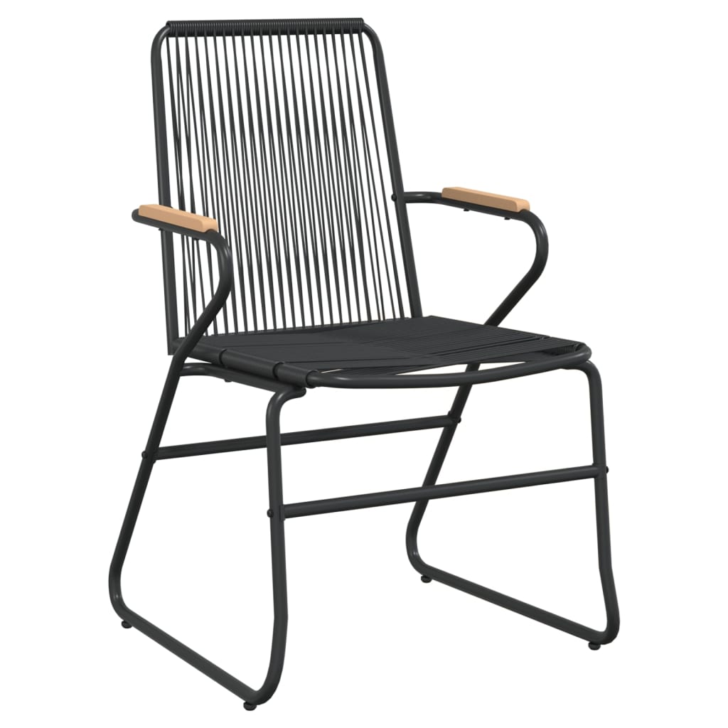 2 db fekete pvc rattan kerti szék 58 x 59 x 85,5 cm