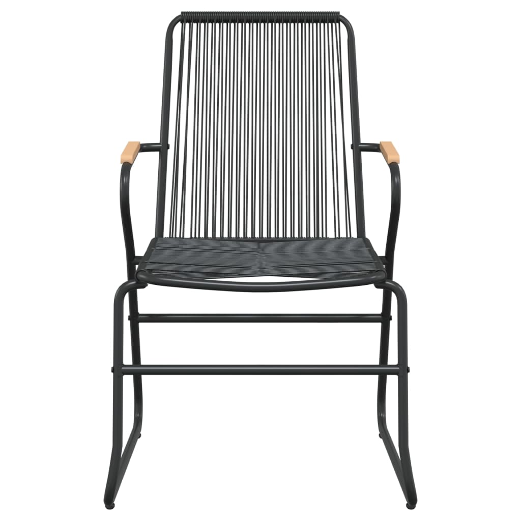 2 db fekete pvc rattan kerti szék 58 x 59 x 85,5 cm