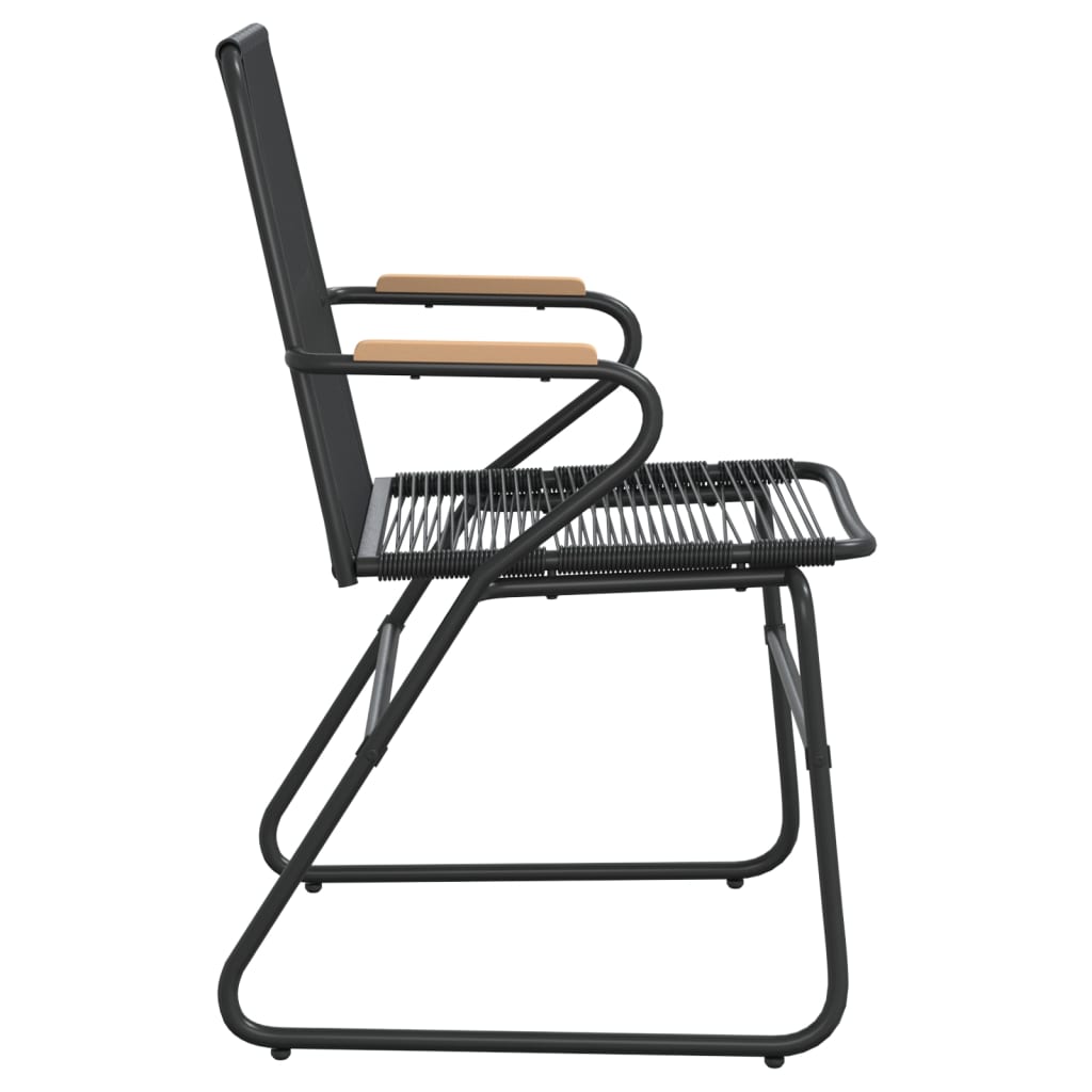 2 db fekete pvc rattan kerti szék 58 x 59 x 85,5 cm
