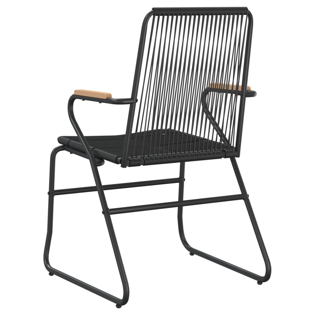 2 db fekete pvc rattan kerti szék 58 x 59 x 85,5 cm