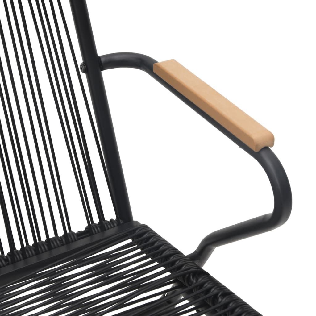 2 db fekete pvc rattan kerti szék 58 x 59 x 85,5 cm