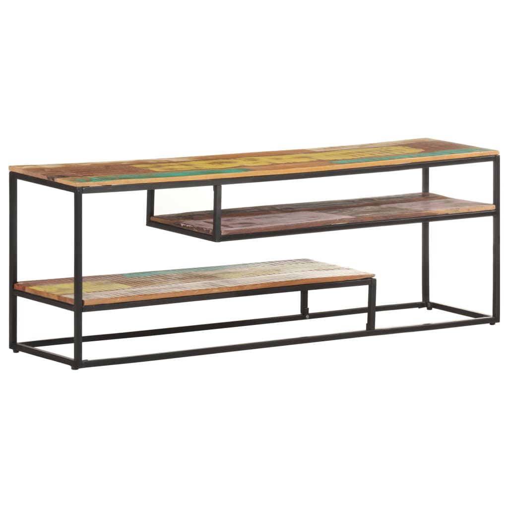 Tömör újrahasznosított fa tv-szekrény 130 x 30 x 45 cm