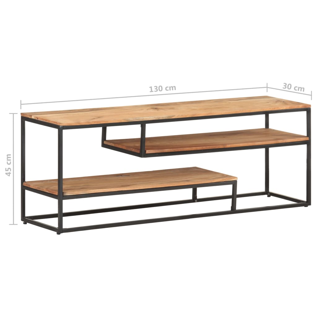 Tömör akácfa tv-szekrény 130 x 30 x 45 cm Tömör akácfa tv-szekrény 130 x 30 x 45 cm