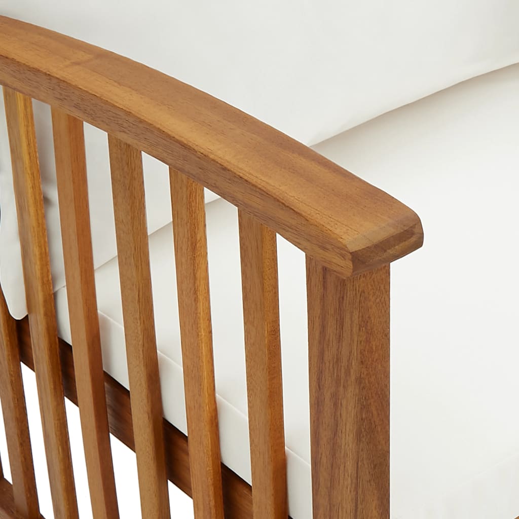 Tömör akácfa kerti pad párnákkal 119 cm