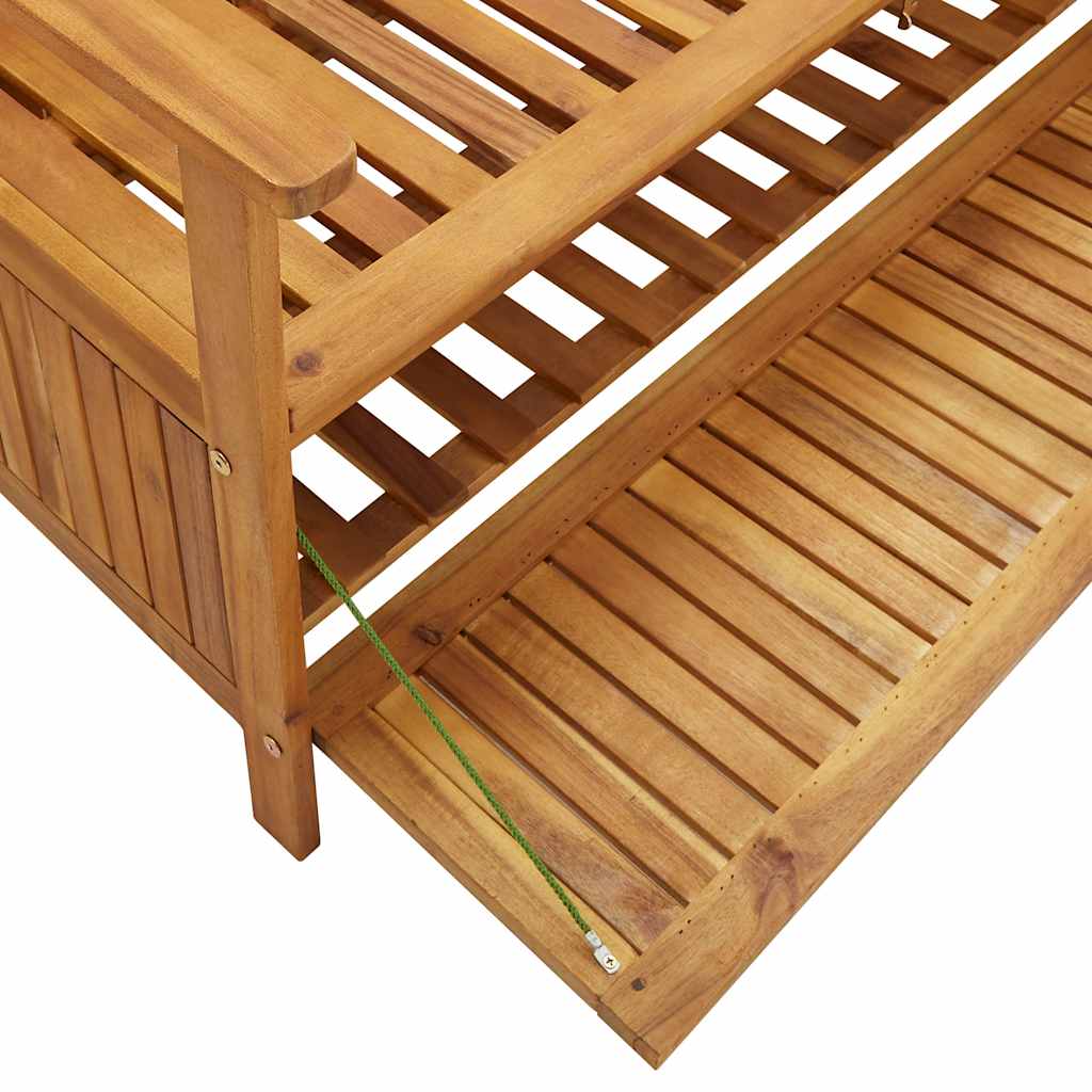 Tömör akácfa kerti tárolópad 148 cm