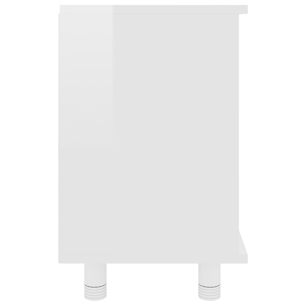 Magasfényű fehér forgácslap fürdőszobaszekrény 60x32x53,5 cm