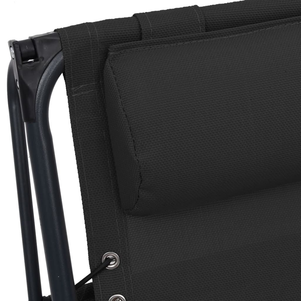 Fekete összecsukható textilén nyugágy