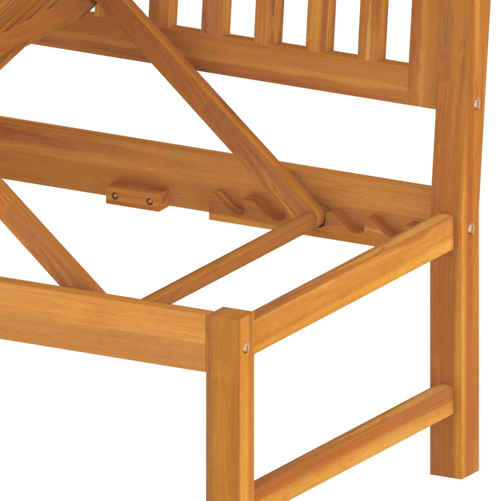 Tömör akácfa kanapé krémszínű párnákkal 200 x 60 x 75 cm Tömör akácfa kanapé krémszínű párnákkal 200 x 60 x 75 cm