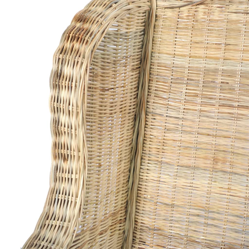 Természetes rattan és vászon kanapé párnával