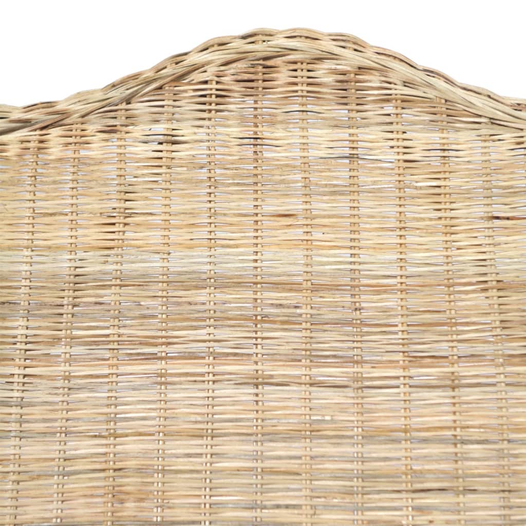 Természetes rattan és vászon kanapé párnával