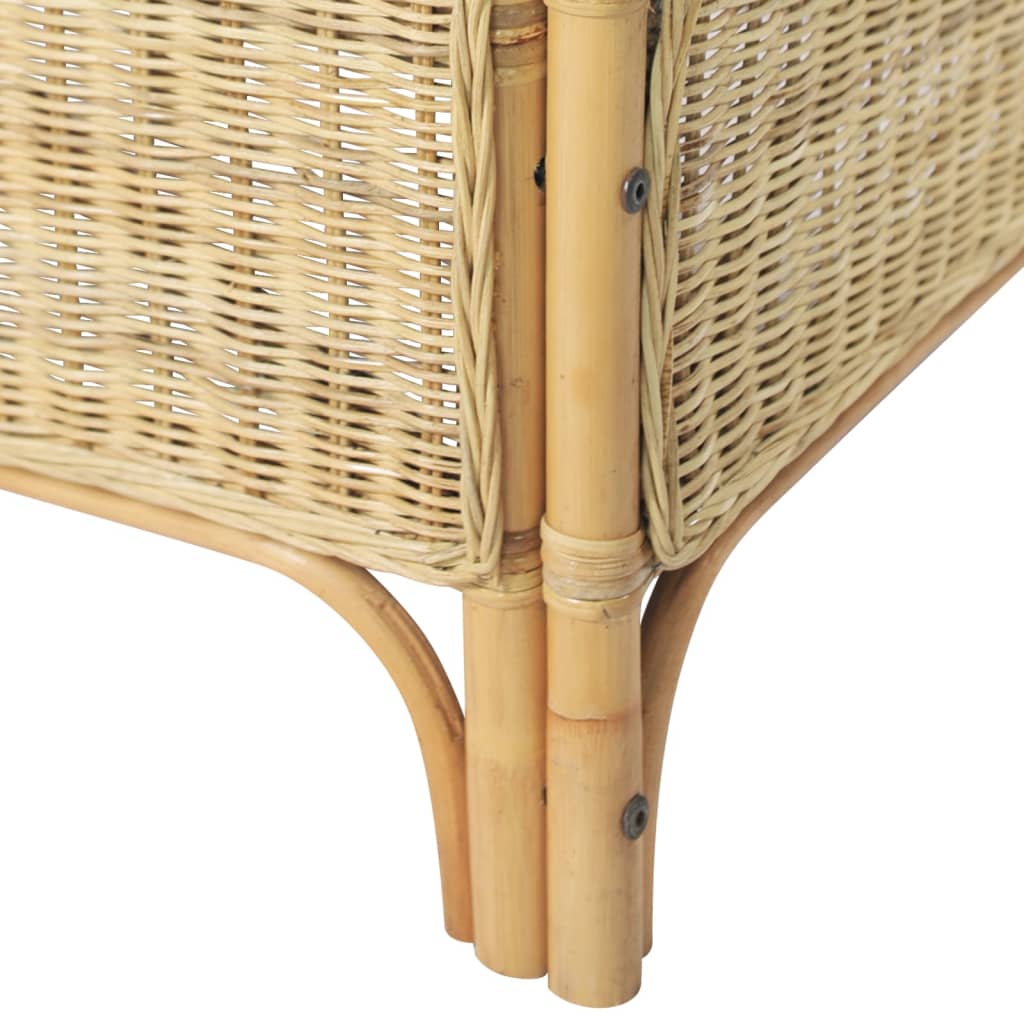 Kétszemélyes természetes rattan és vászon kanapészett Kétszemélyes természetes rattan és vászon kanapészett