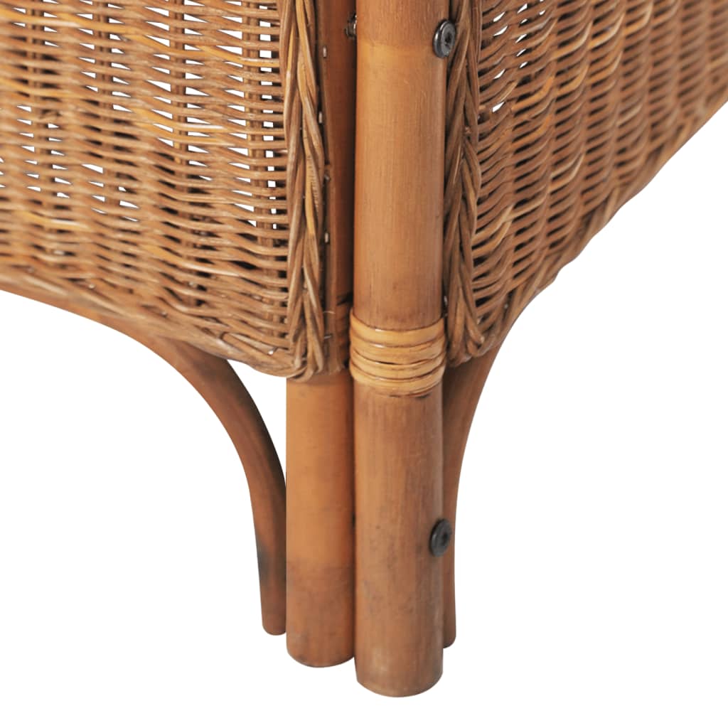 Világosbarna kétszemélyes természetes rattan-vászon kanapészett Világosbarna kétszemélyes természetes rattan-vászon kanapészett