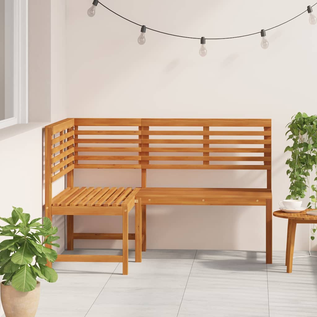 Tömör akácfa kerti sarokpad 140 cm