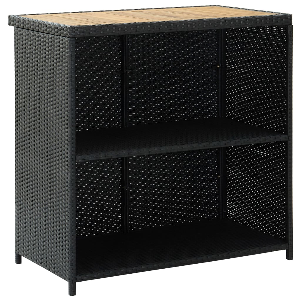 3 részes fekete polyrattan bárszett