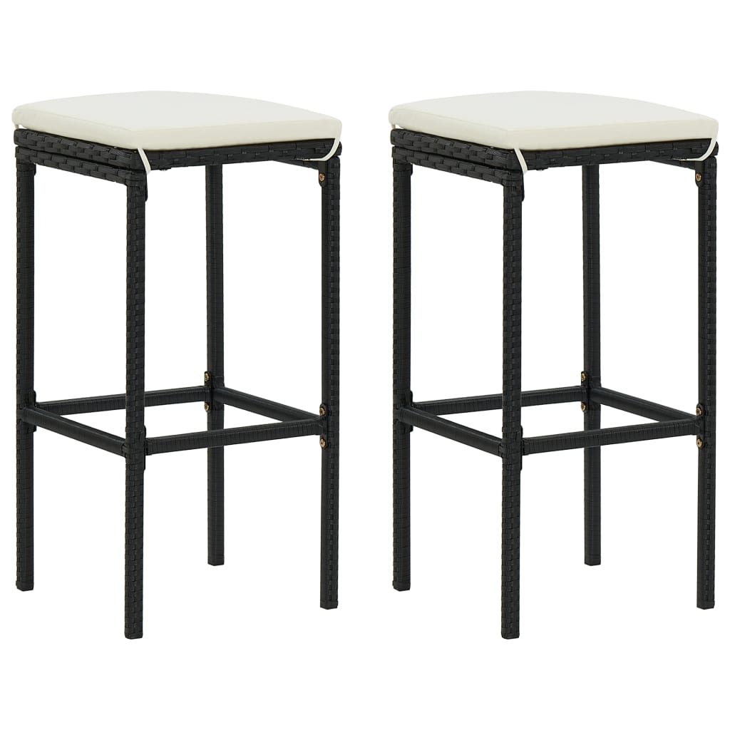 3 részes fekete polyrattan bárszett