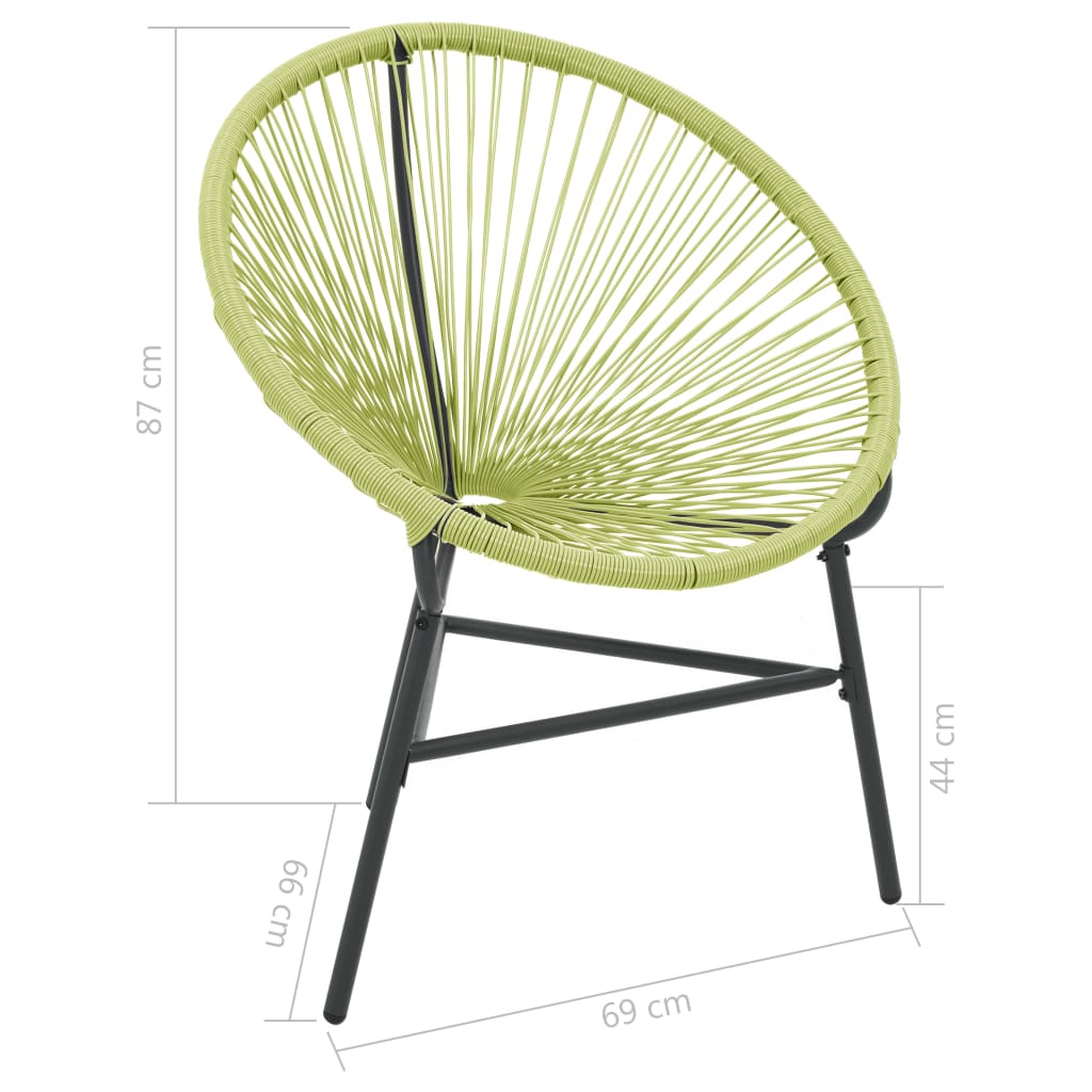 Zöld polyrattan kerti acapulco szék