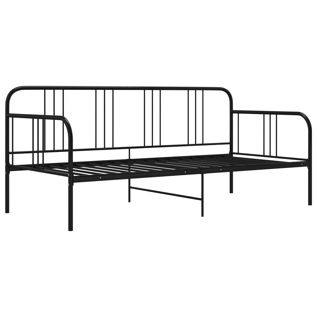 Fekete fém kanapéágy-keret 90 x 200 cm