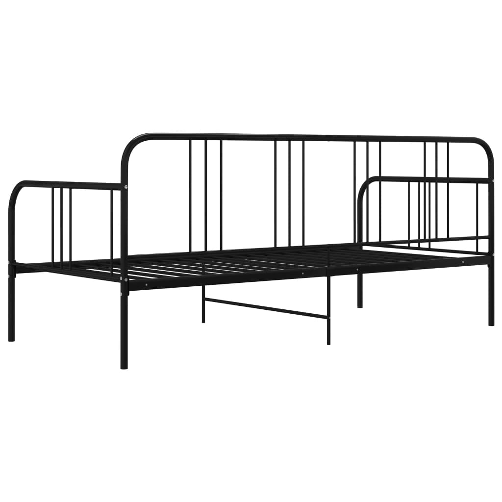 Fekete fém kanapéágy-keret 90 x 200 cm