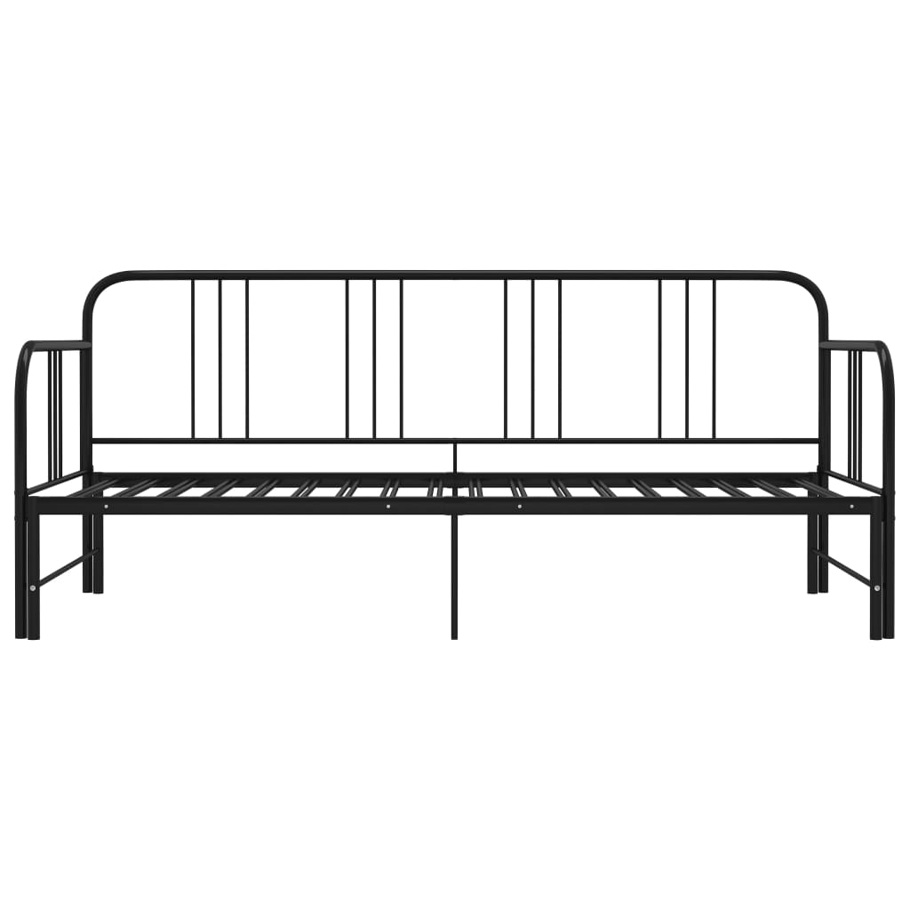 Fekete fém kihúzható kanapéágy-keret 90 x 200 cm