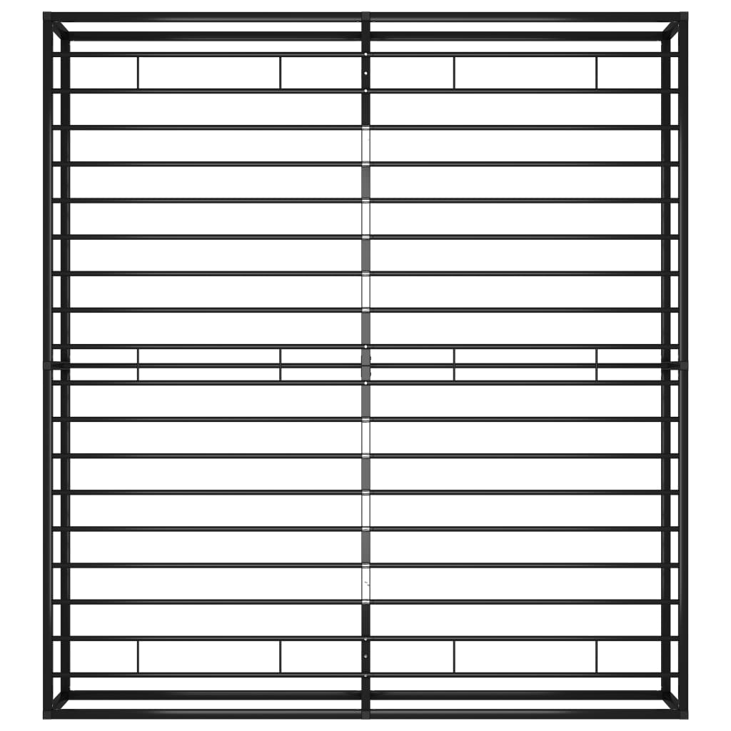 Fekete fém ágykeret 140 x 200 cm