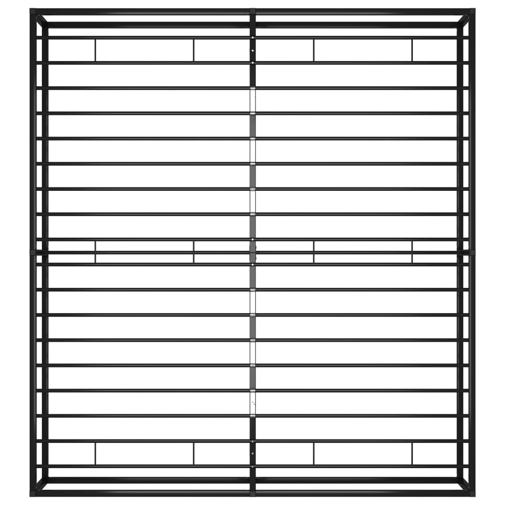 Fekete fém ágykeret 160 x 200 cm