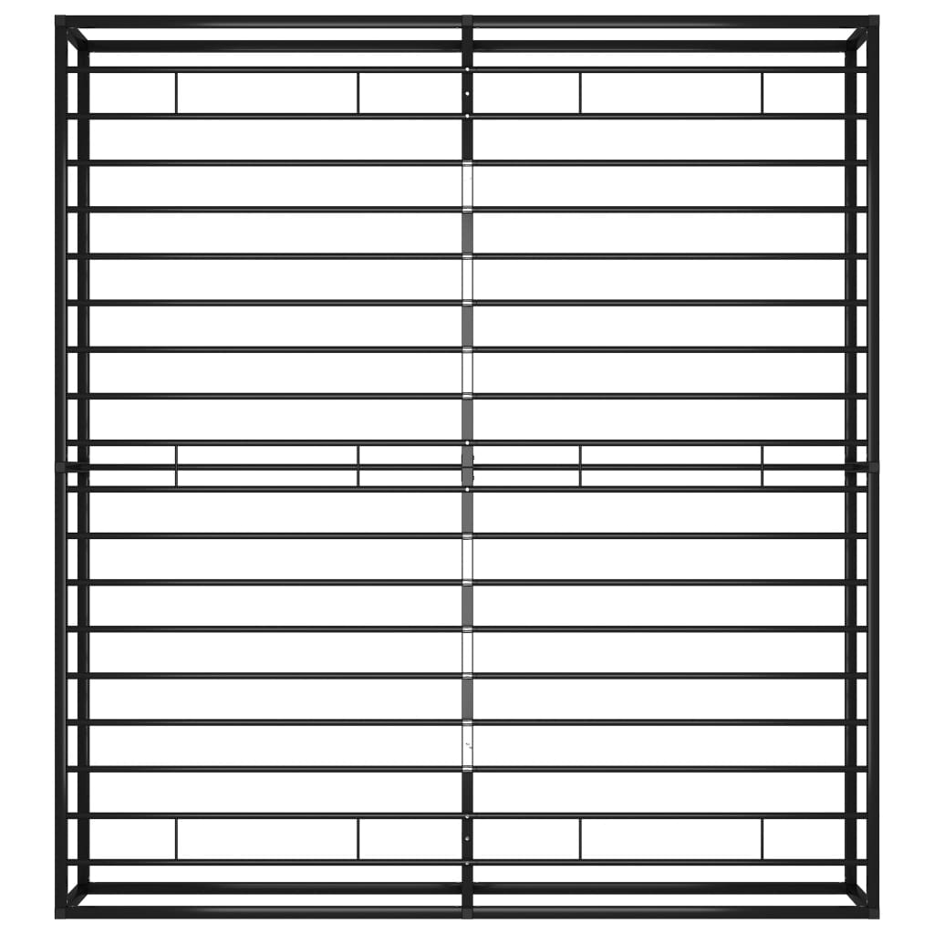 Fekete fém ágykeret 200 x 200 cm