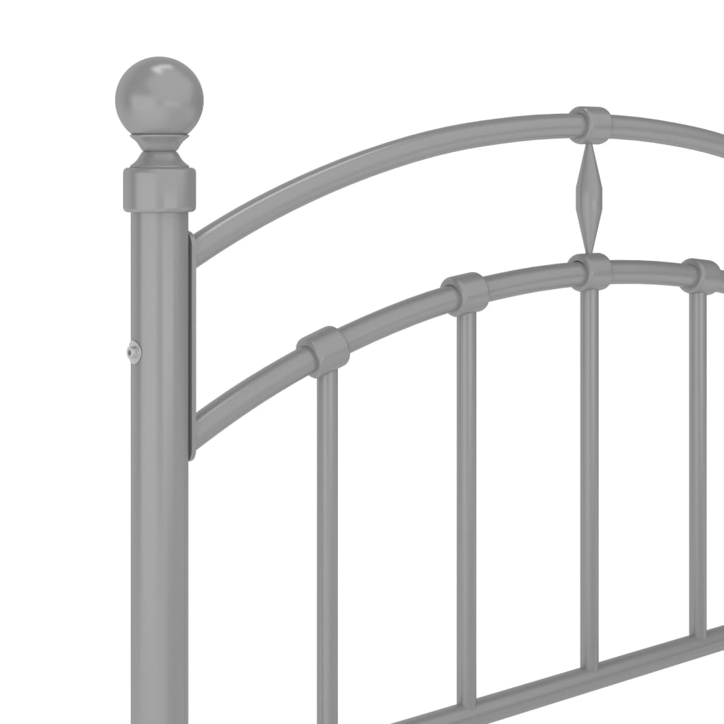 Szürke fém ágykeret 90 x 200 cm