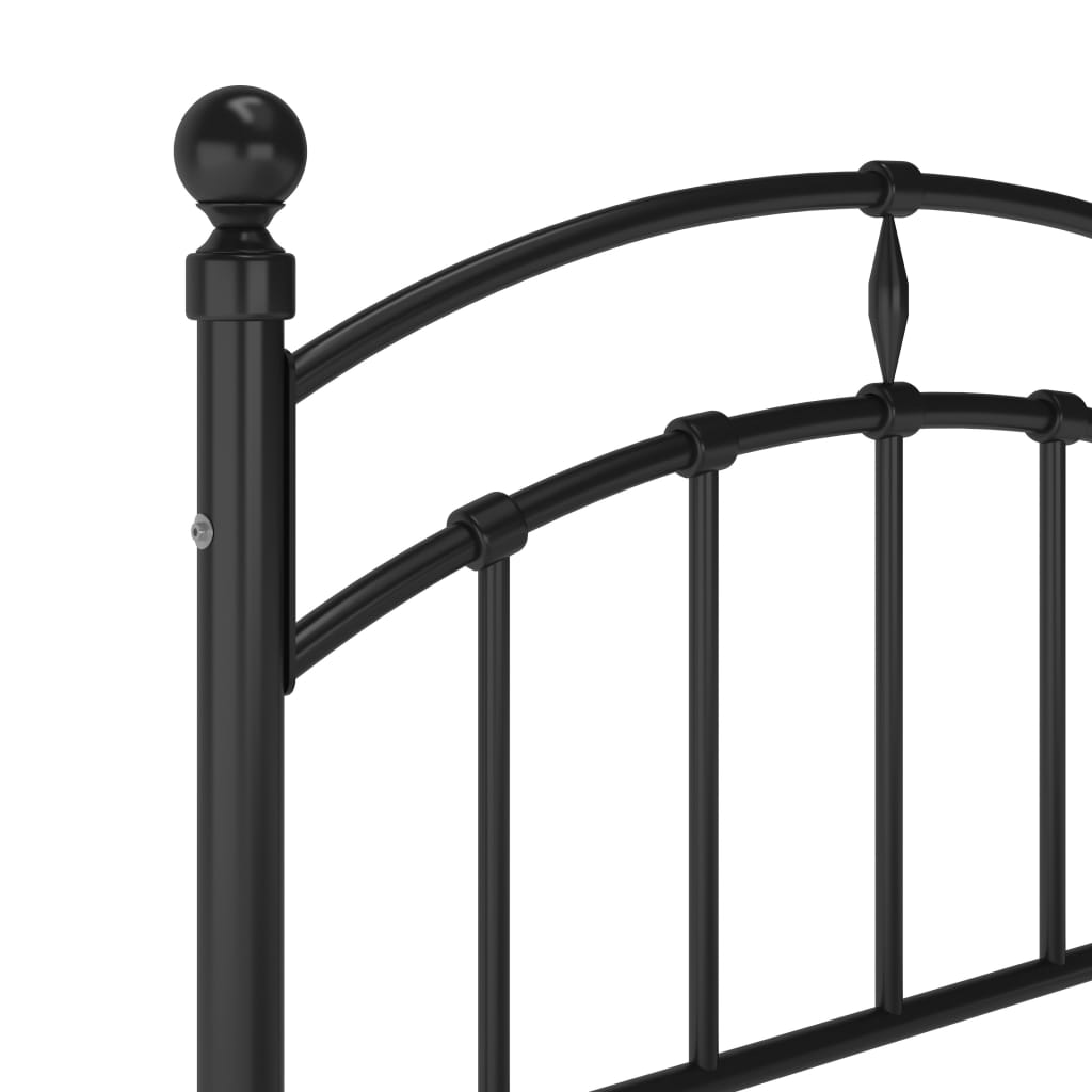 Fekete fém ágykeret 100 x 200 cm