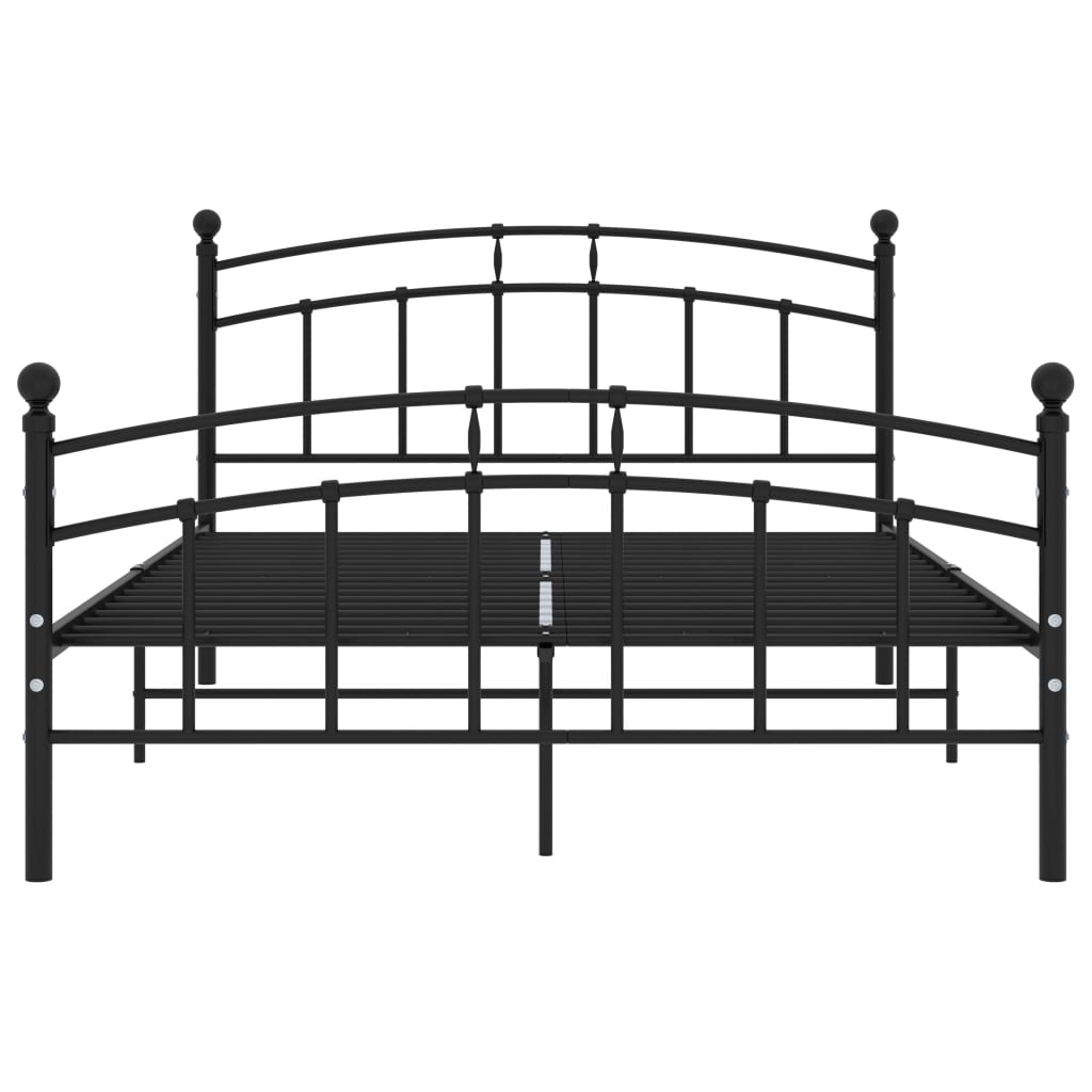 Fekete fém ágykeret 200 x 200 cm