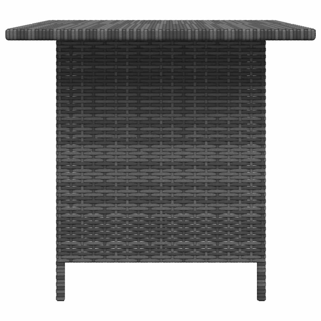 Szürke polyrattan kerti étkezőasztal 110 x 70 x 65 cm