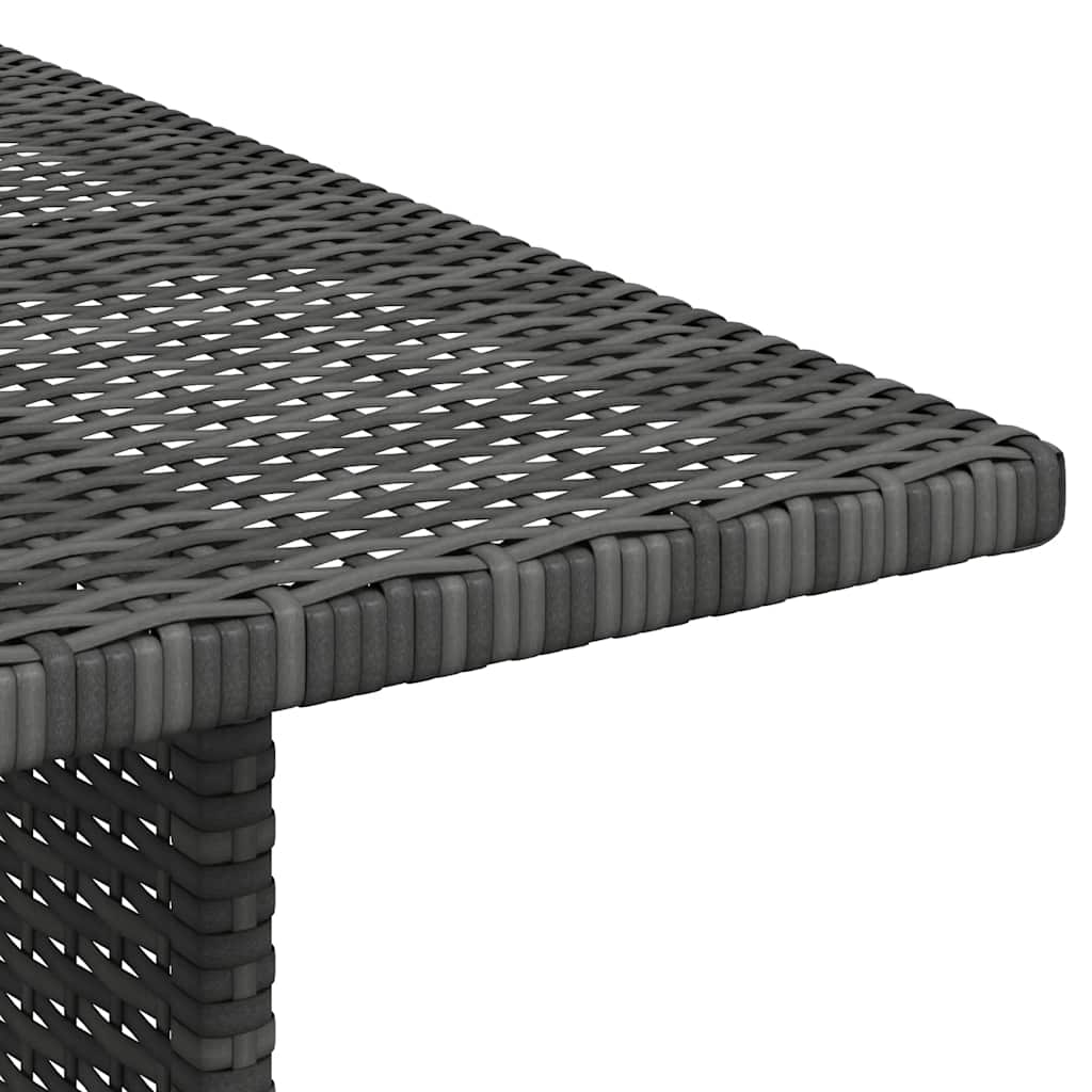 Szürke polyrattan kerti étkezőasztal 110 x 70 x 65 cm