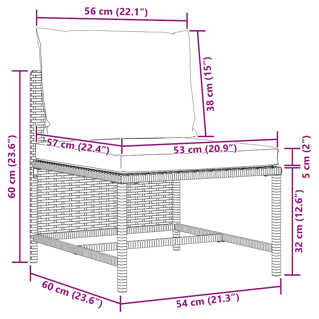 3 részes fekete polyrattan kerti ülőgarnitúra párnával