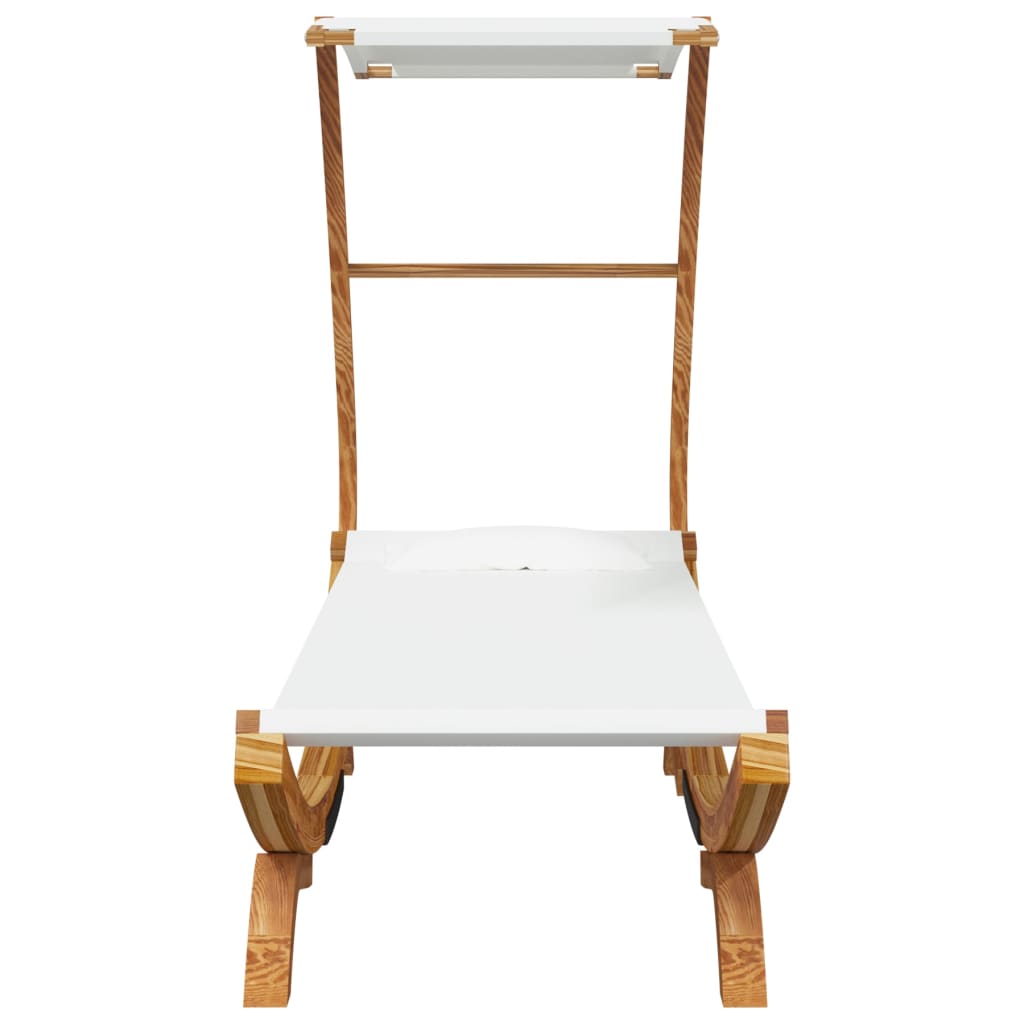 Krémszínű tömör hajlított fa tetőponyvás függőágy 100x198x150cm