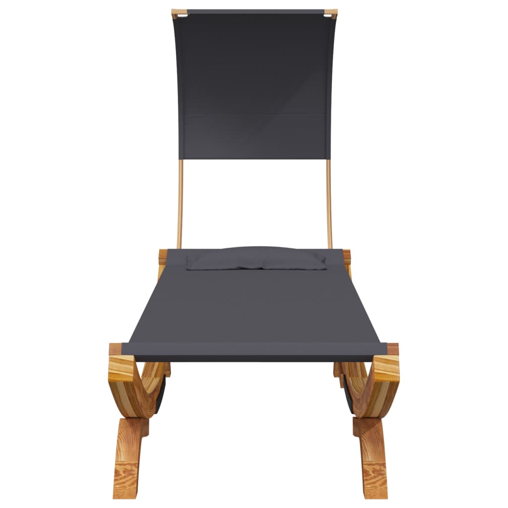 Antracitszürke hajlított fa tetőponyvás függőágy 100x216x162 cm