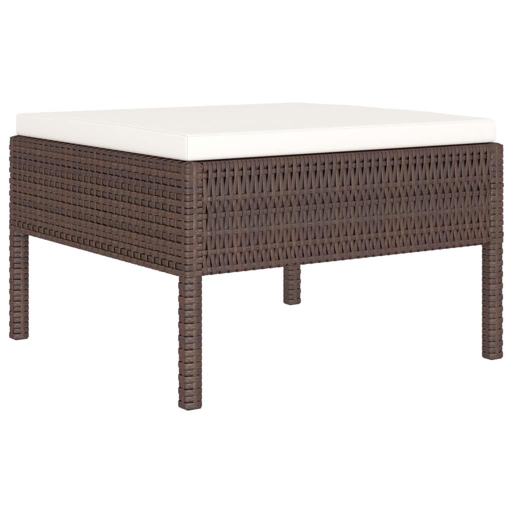 6 részes barna polyrattan kerti bútorszett párnákkal