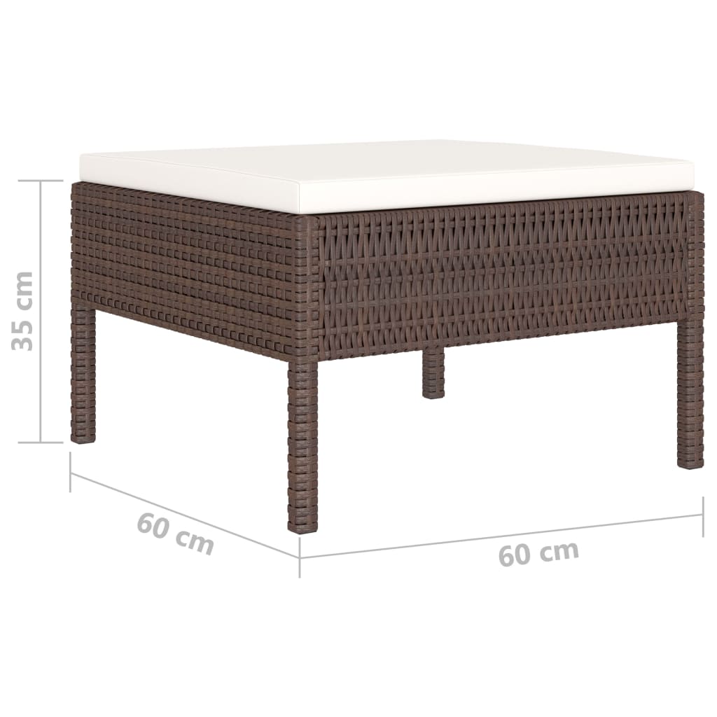6 részes barna polyrattan kerti bútorszett párnákkal