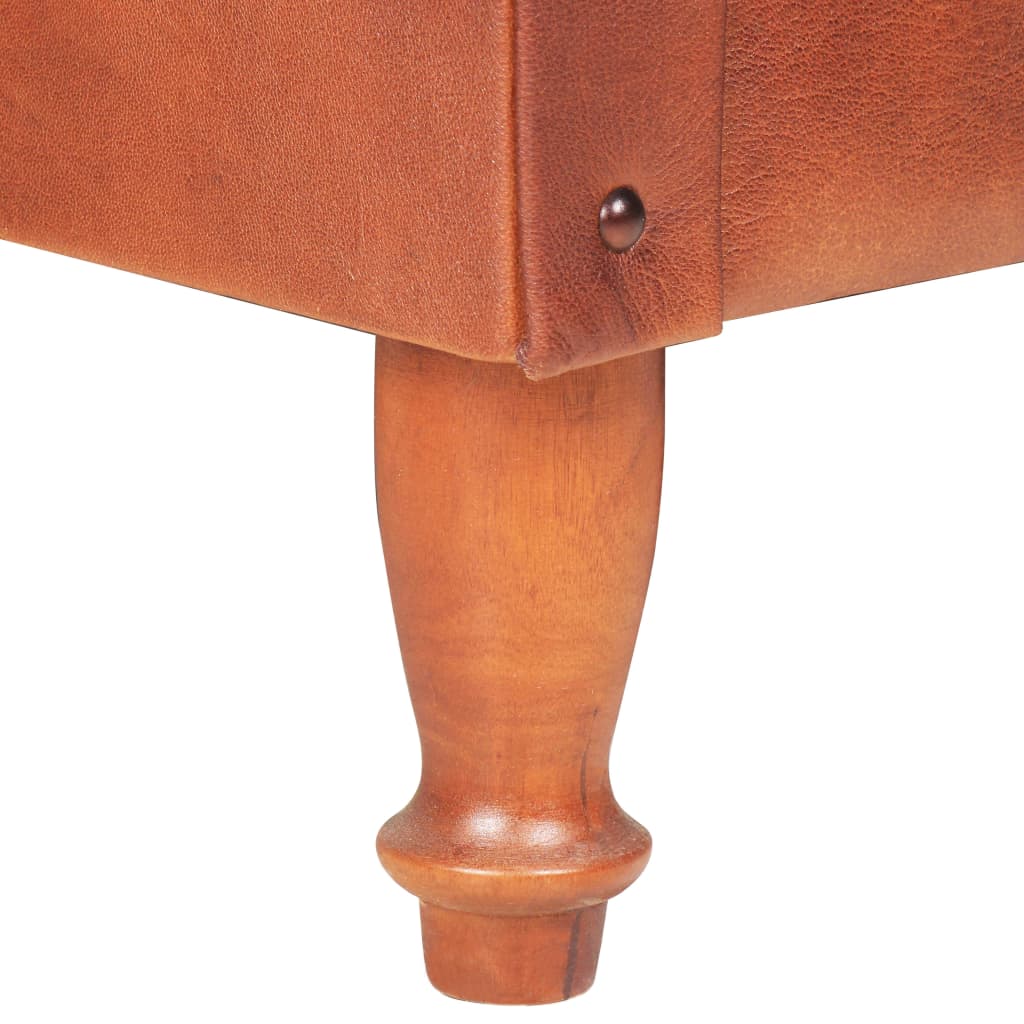 Barna valódi bőr kagylófotel