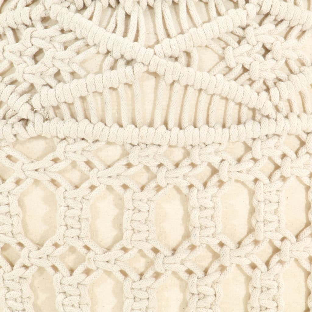 Kézzel készült makramé pamutpuff 45 x 30 cm