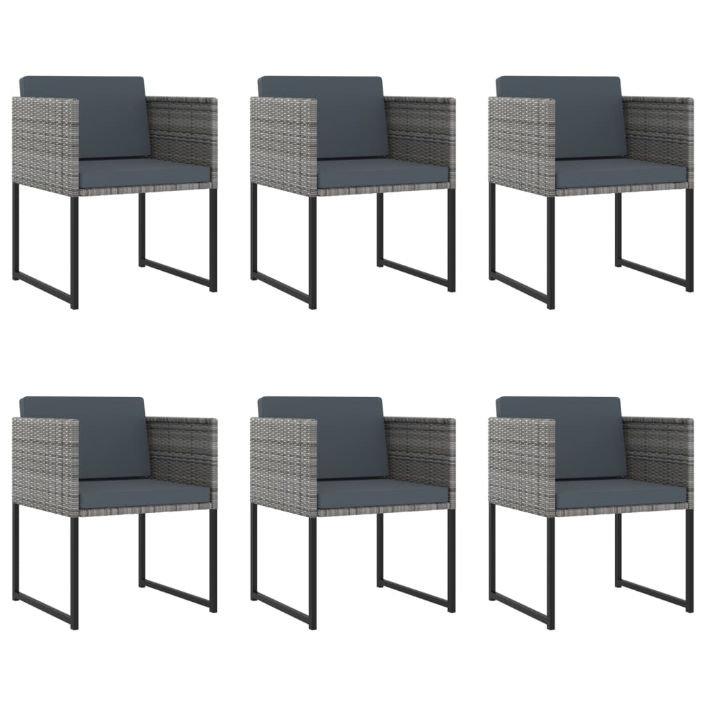 11 részes szürke polyrattan kerti étkezőszett párnákkal