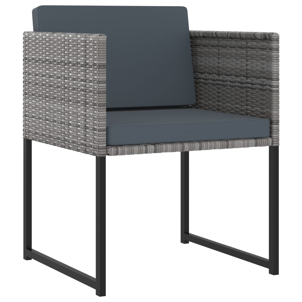 11 részes szürke polyrattan kerti étkezőszett párnákkal